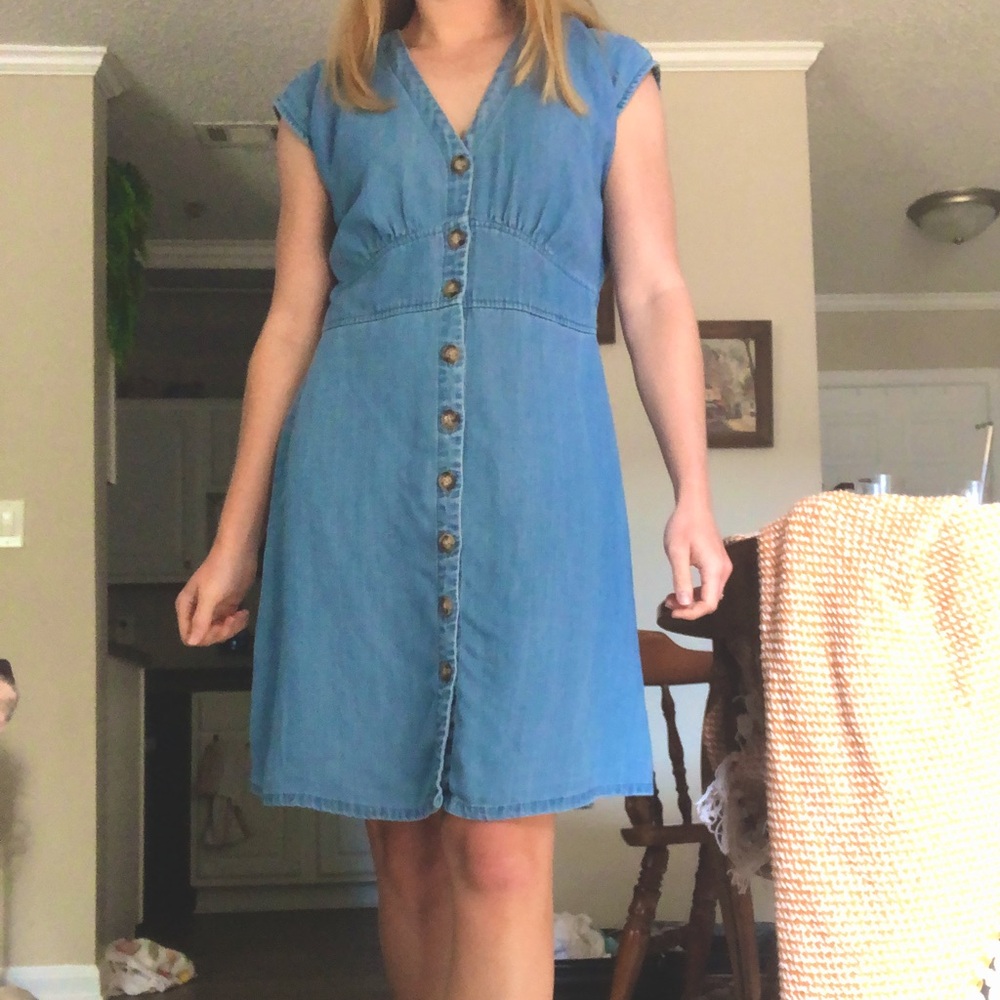 LOFT Denim Button Down Dress
